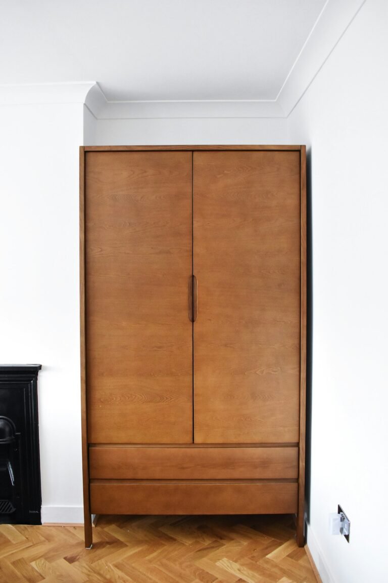 Oak two-door wardrobe